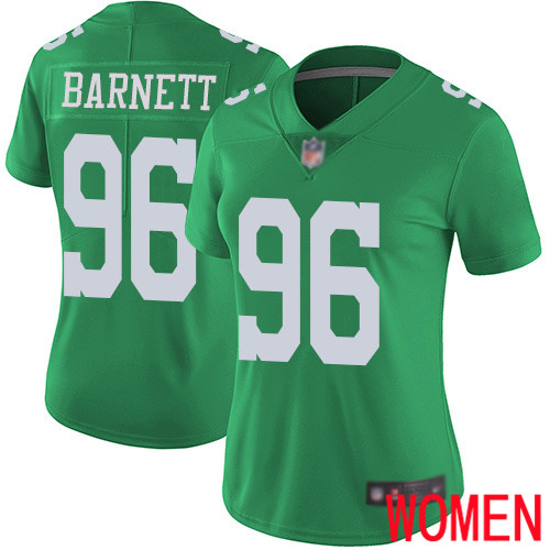 Women Philadelphia Eagles #96 Derek Barnett Limited Green Rush Vapor Untouchable NFL Jersey Football->nfl t-shirts->Sports Accessory